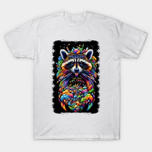 Nebula Raccoon: Living Life in Color T-Shirt